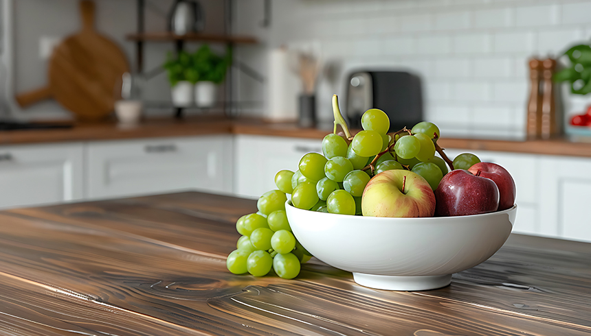 Regnbåge av frukt och grönsaker sedd uppifrån