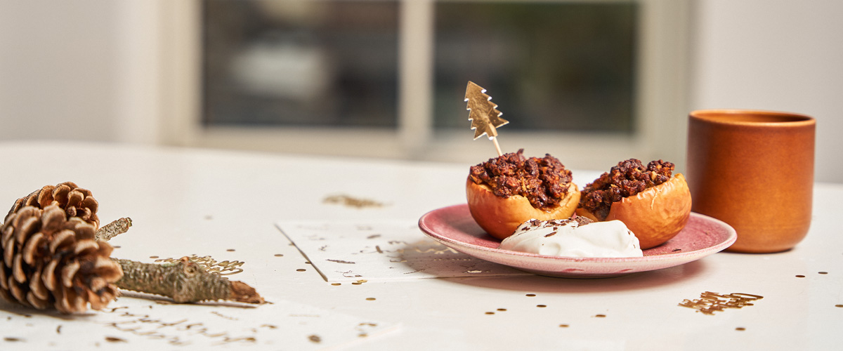 Bakade äpplen med marsipan