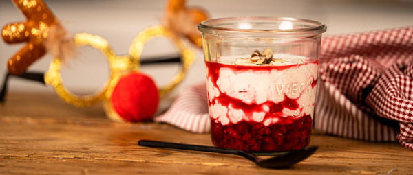 Overnight ris à la Malta med hallonsås