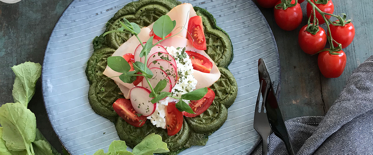 Gröna lunchvåfflor