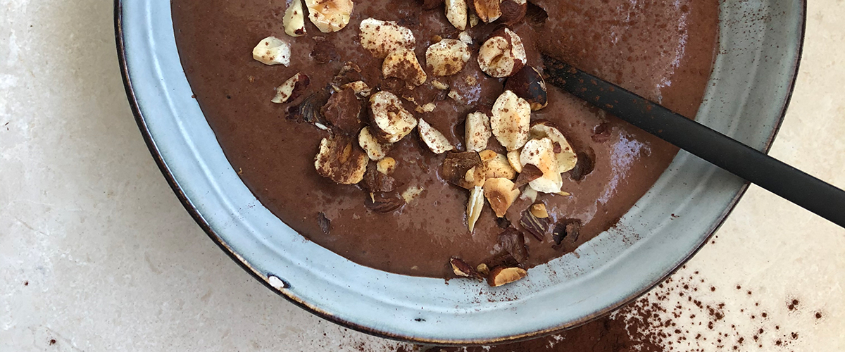 Vegansk nicecream med choklad